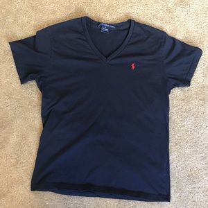 Ralph Lauren Navy Blue V-Neck Tee Shirt